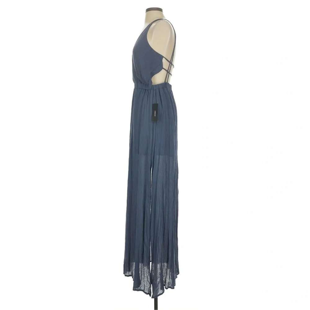 NWT Lulus Lost In Paradise Dusty Blue Maxi Dress Formal Prom Gala - Picture 6 of 7